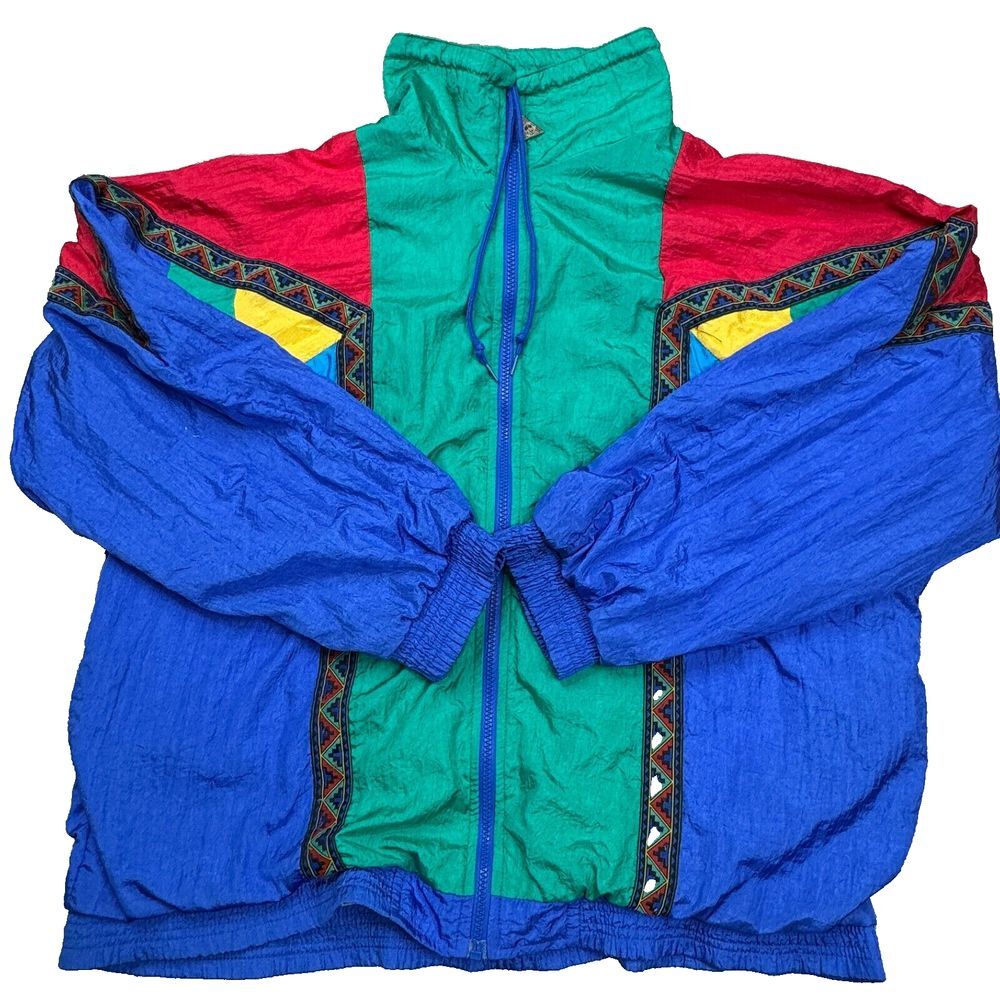Vintage Casual Isle Windbreaker Size XL Women's Colorblock